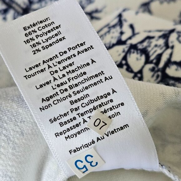 Talbots Skirt Womens Size 4P Bird Toile Print Denim A-Line Stretch Floral Skirt - Picture 7 of 16